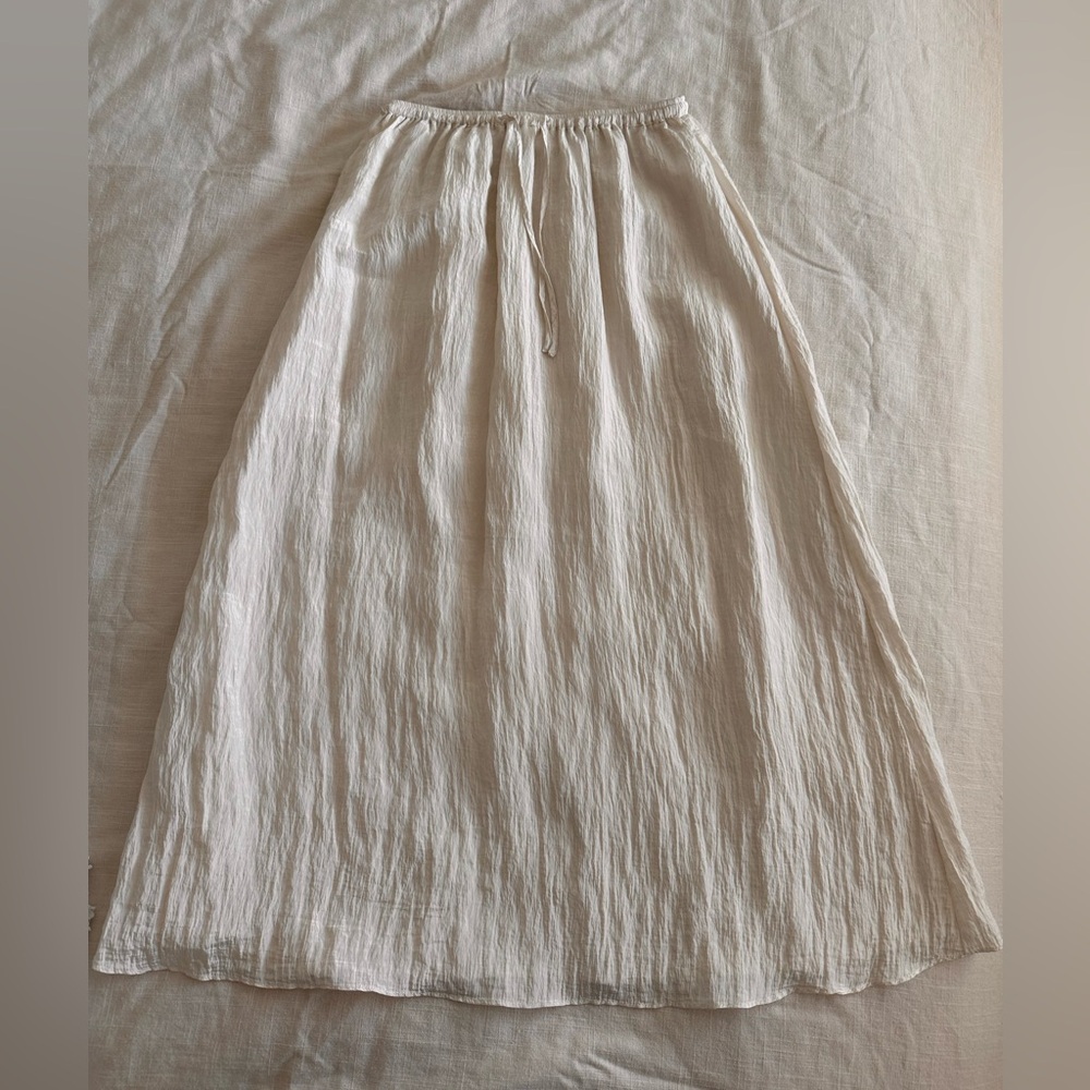 Cream midi skirt
